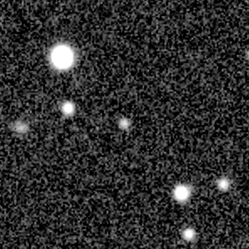 Exposure 2, r filter, 05:03:32 UTC; marker-free star field